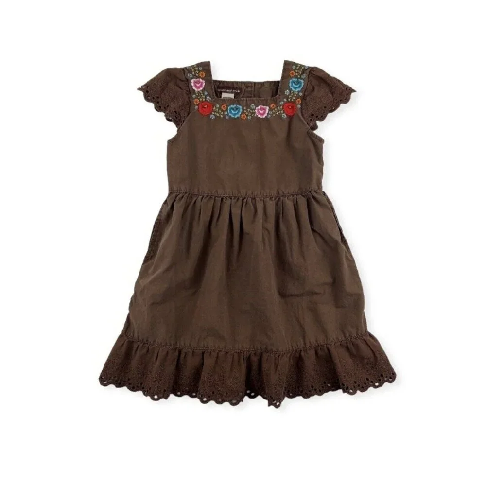 Tea Collection Embroidered Button Back Dress 4 - Picture 7 of 7